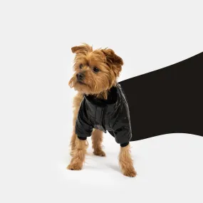 🖤 Phoenix Dog Jacket - Black | Quilted Vegan Leather Coat with Faux Fur Lining