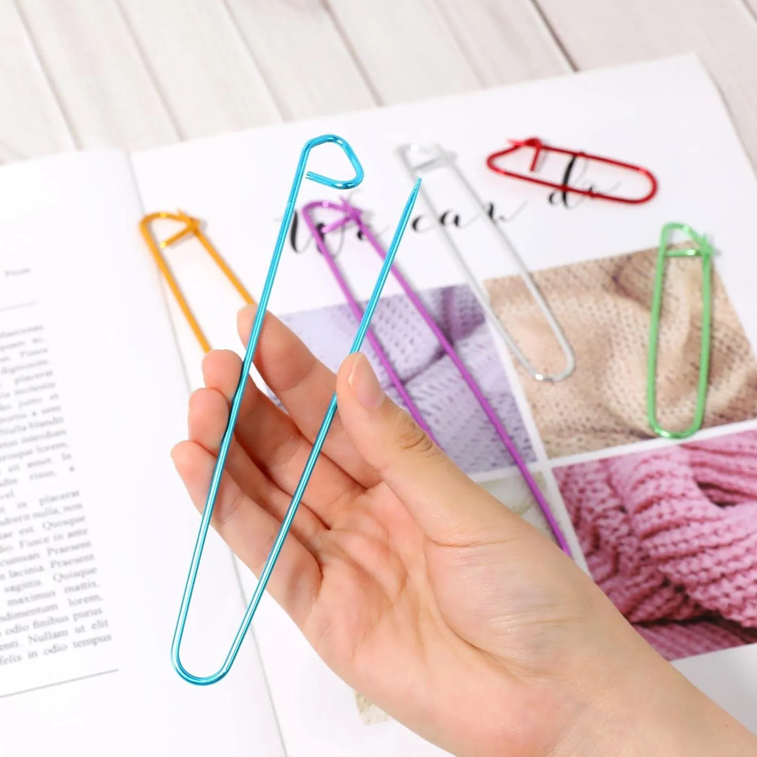12 PCS Knitting Stitch Holder 6 Size Aluminum Yarn Stitch Holders Stitch Markers for Crocheting Practical Knitting Crochet Tools for Knitting Notions or Crochet