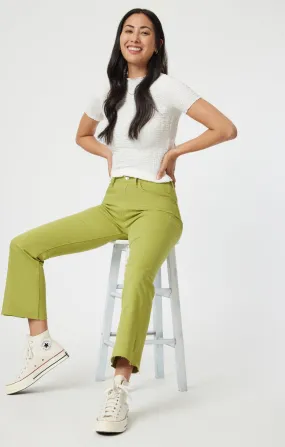 ANIKA CROP FLARE IN SPINACH GREEN FLEX BLUE