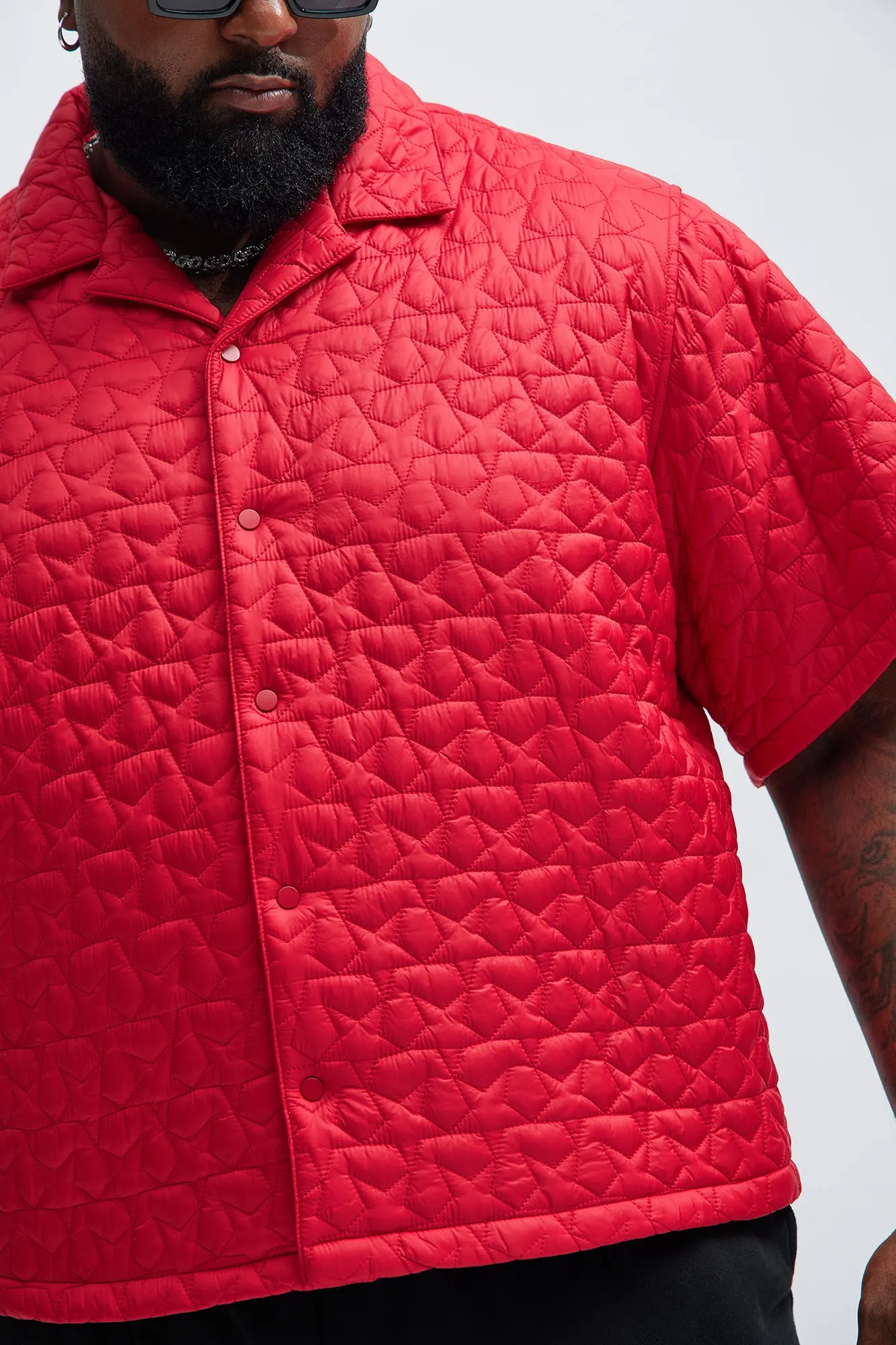 Attucks Quilted Nylon Shirt - Red