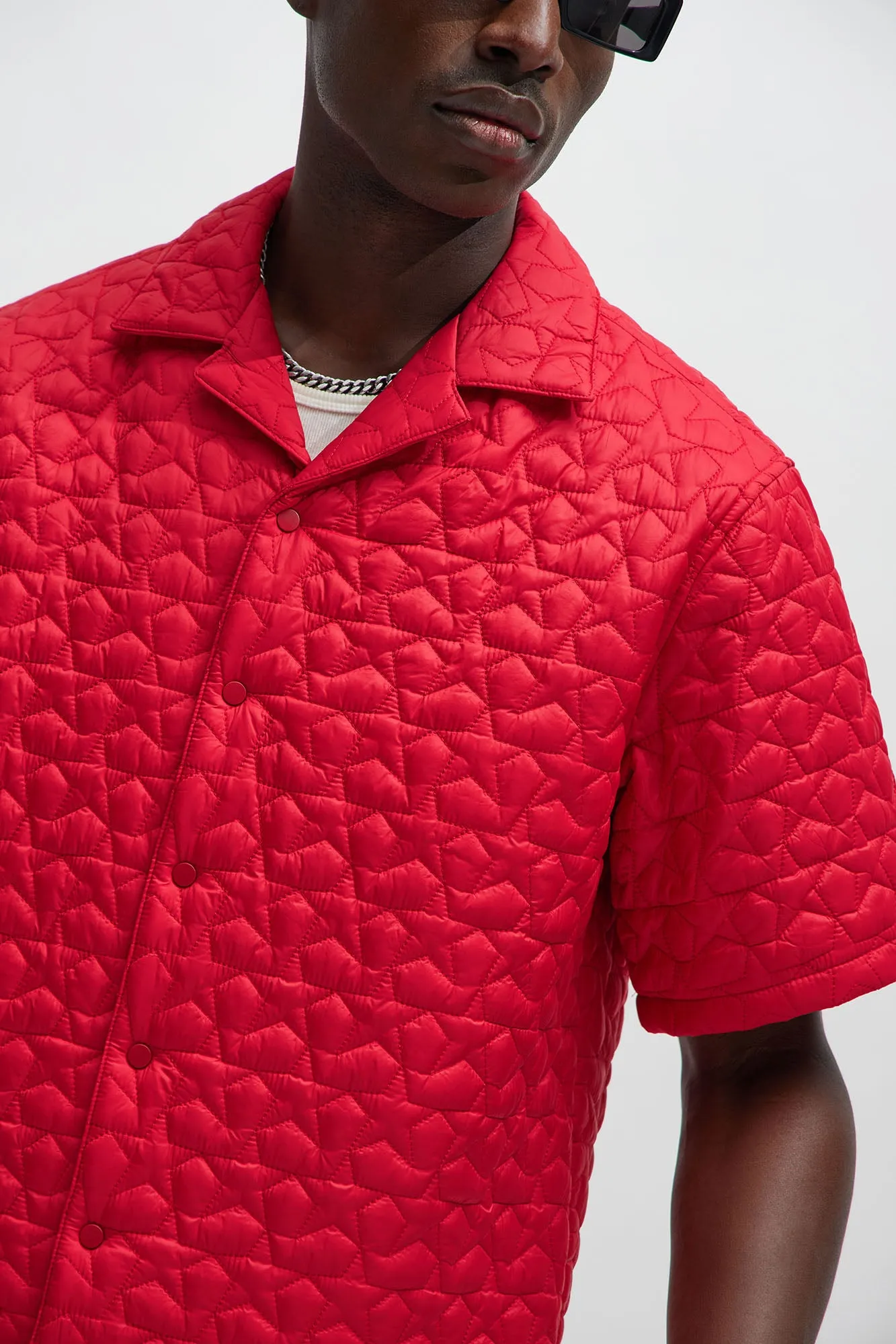 Attucks Quilted Nylon Shirt - Red