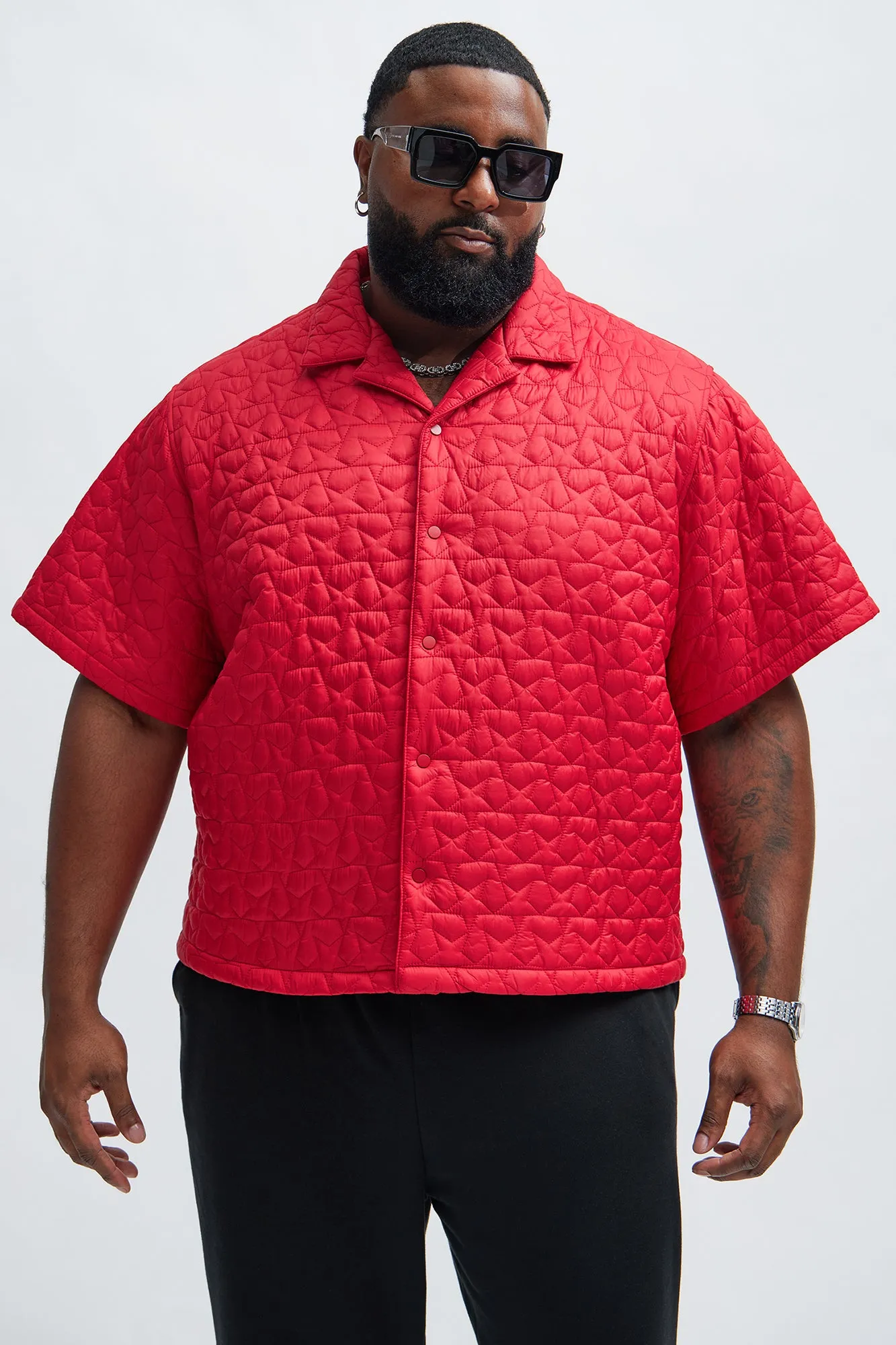 Attucks Quilted Nylon Shirt - Red