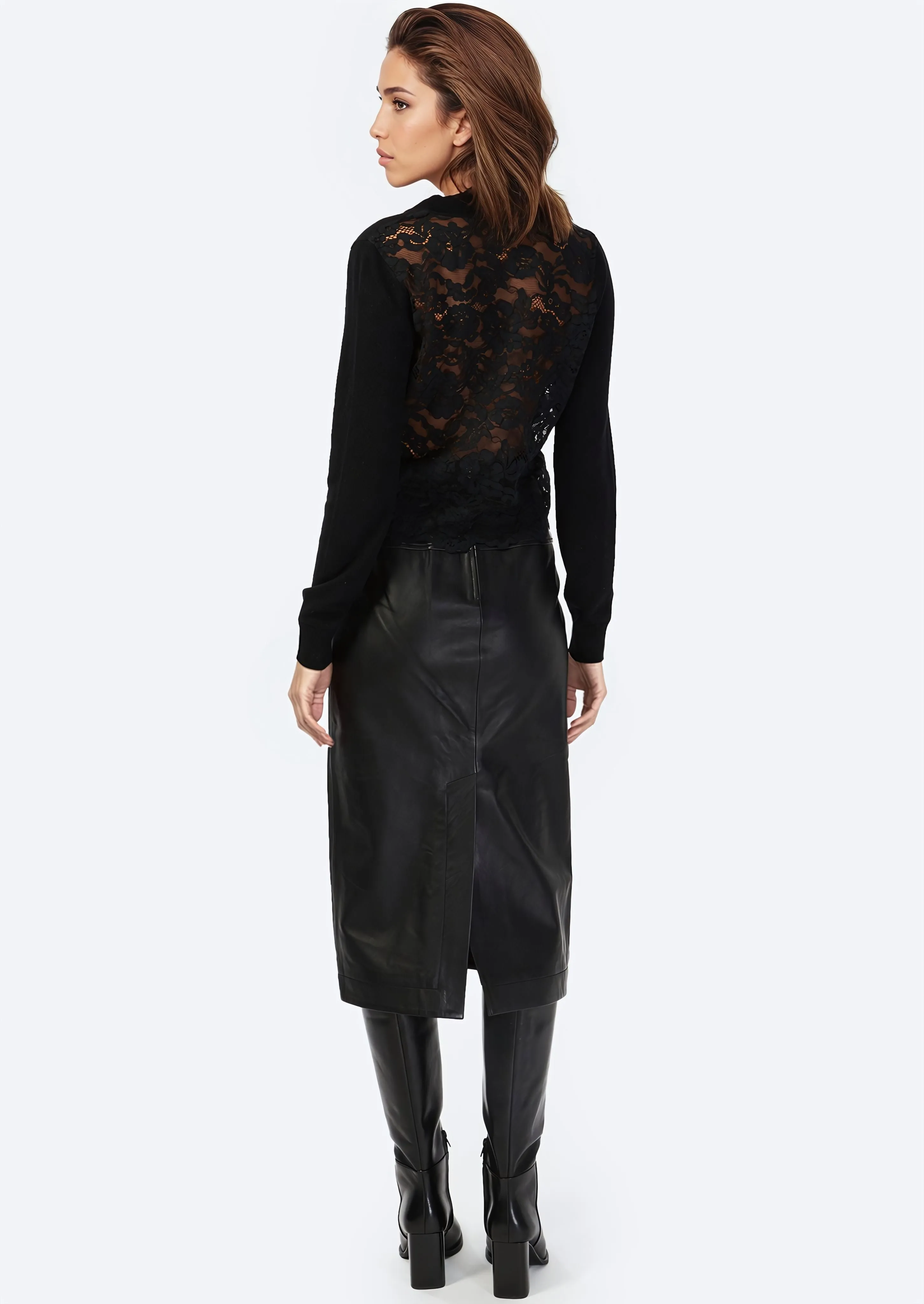 Camden Lace Sweater Black