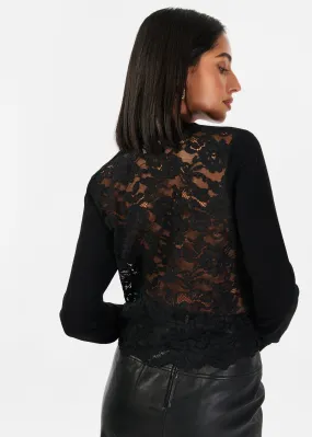 Camden Lace Sweater Black