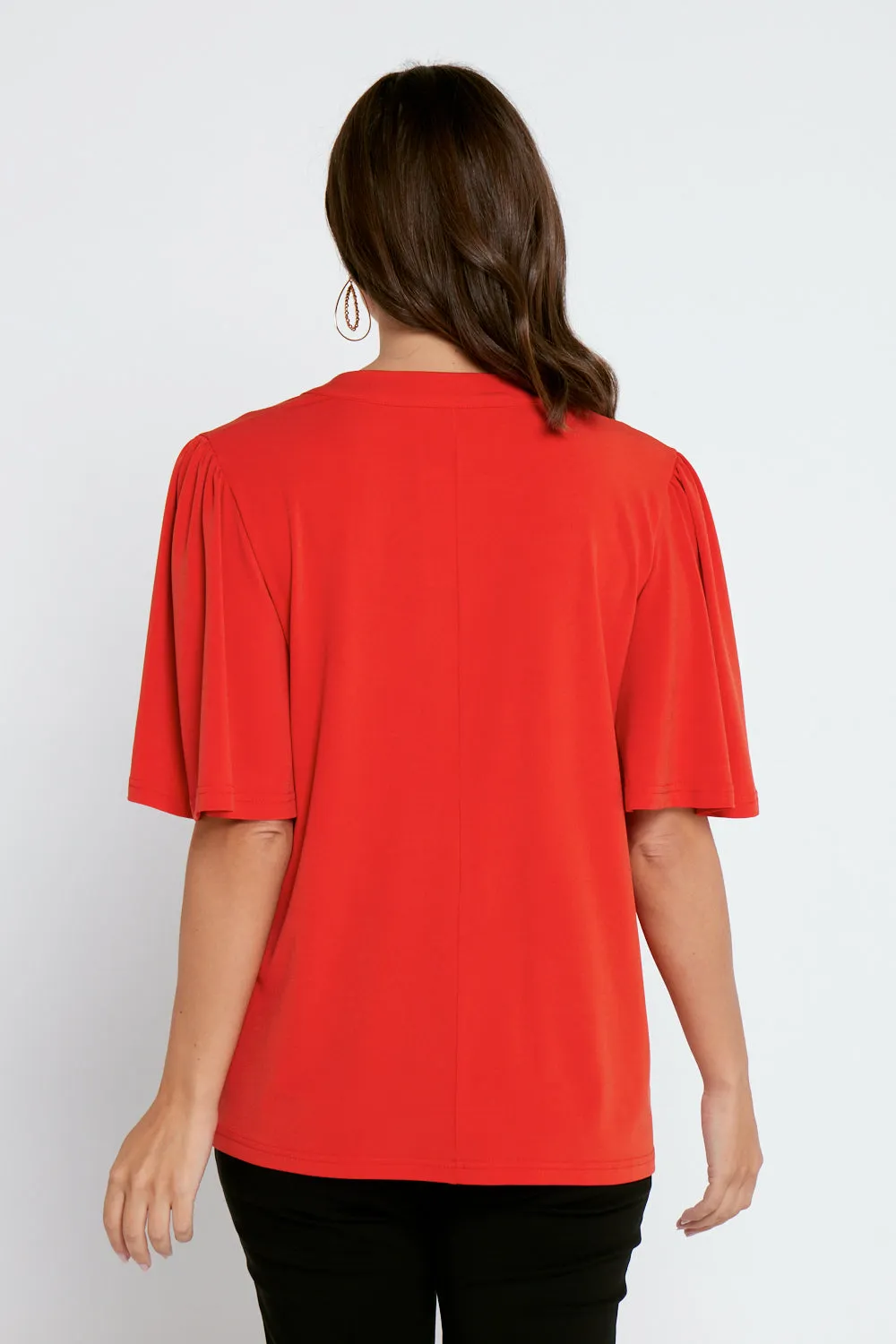 Carrie Tie Neck Top - Red