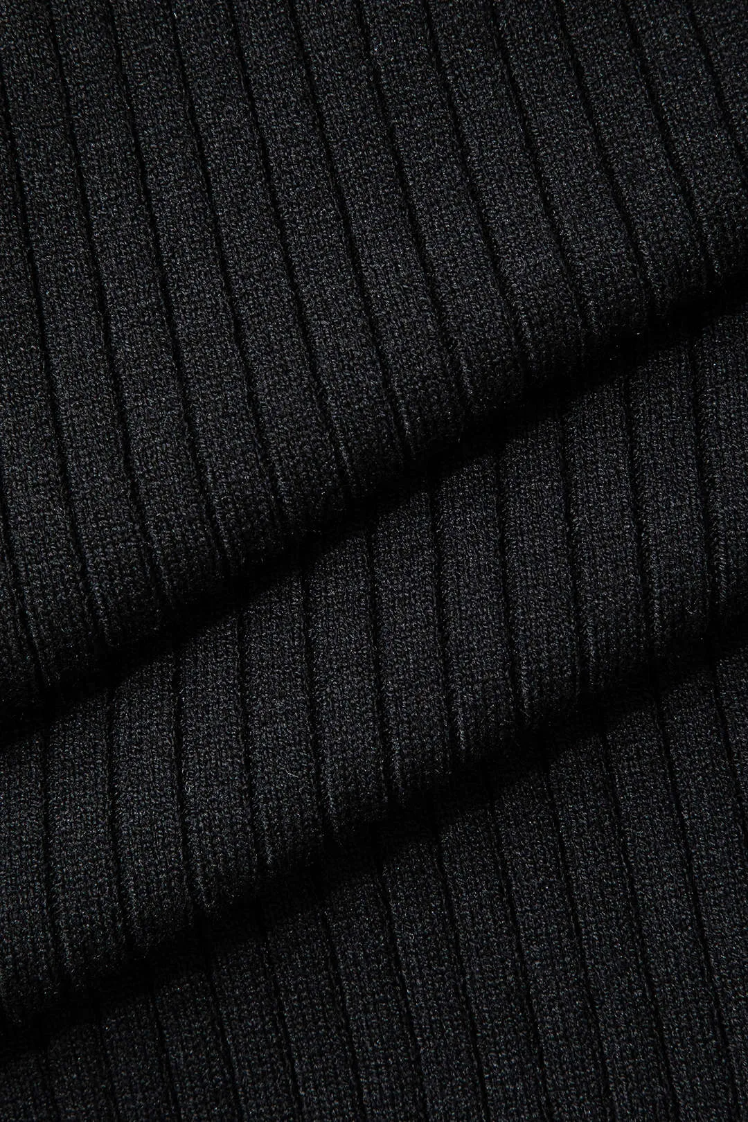Contrast Knit Button Up Midi Dress