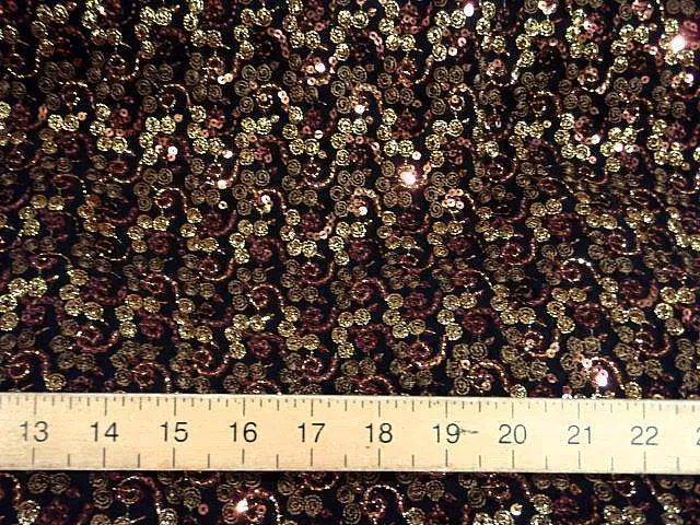 Copper Sequin Embroidered Chiffon