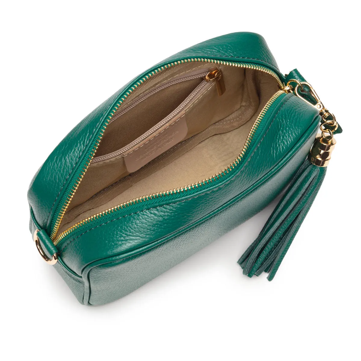 Crossbody Peacock Green(Gold Chevron Strap)
