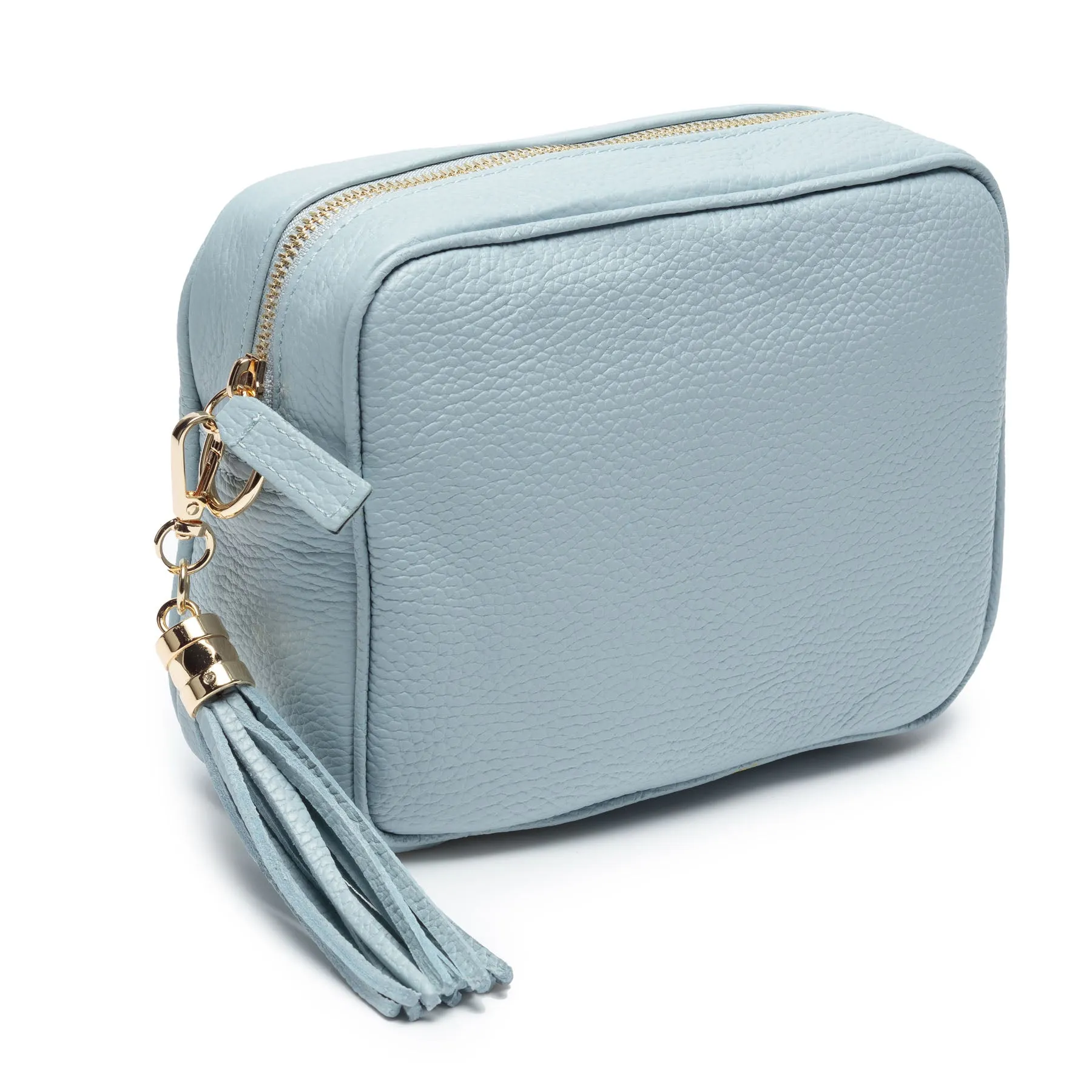 Crossbody Powder Blue (Black/Gold/White Stripes Strap)