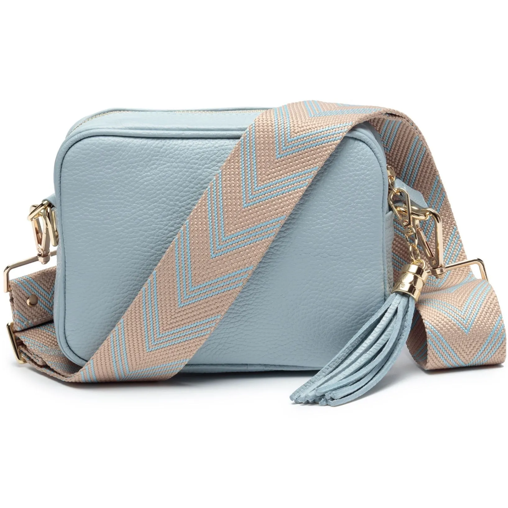 Crossbody Powder Blue (Blue Chevron Strap)
