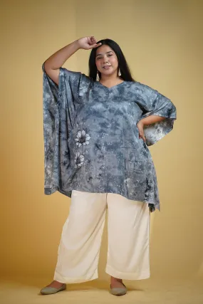 Grey Rayon TieDyeKurta - SilverStreak