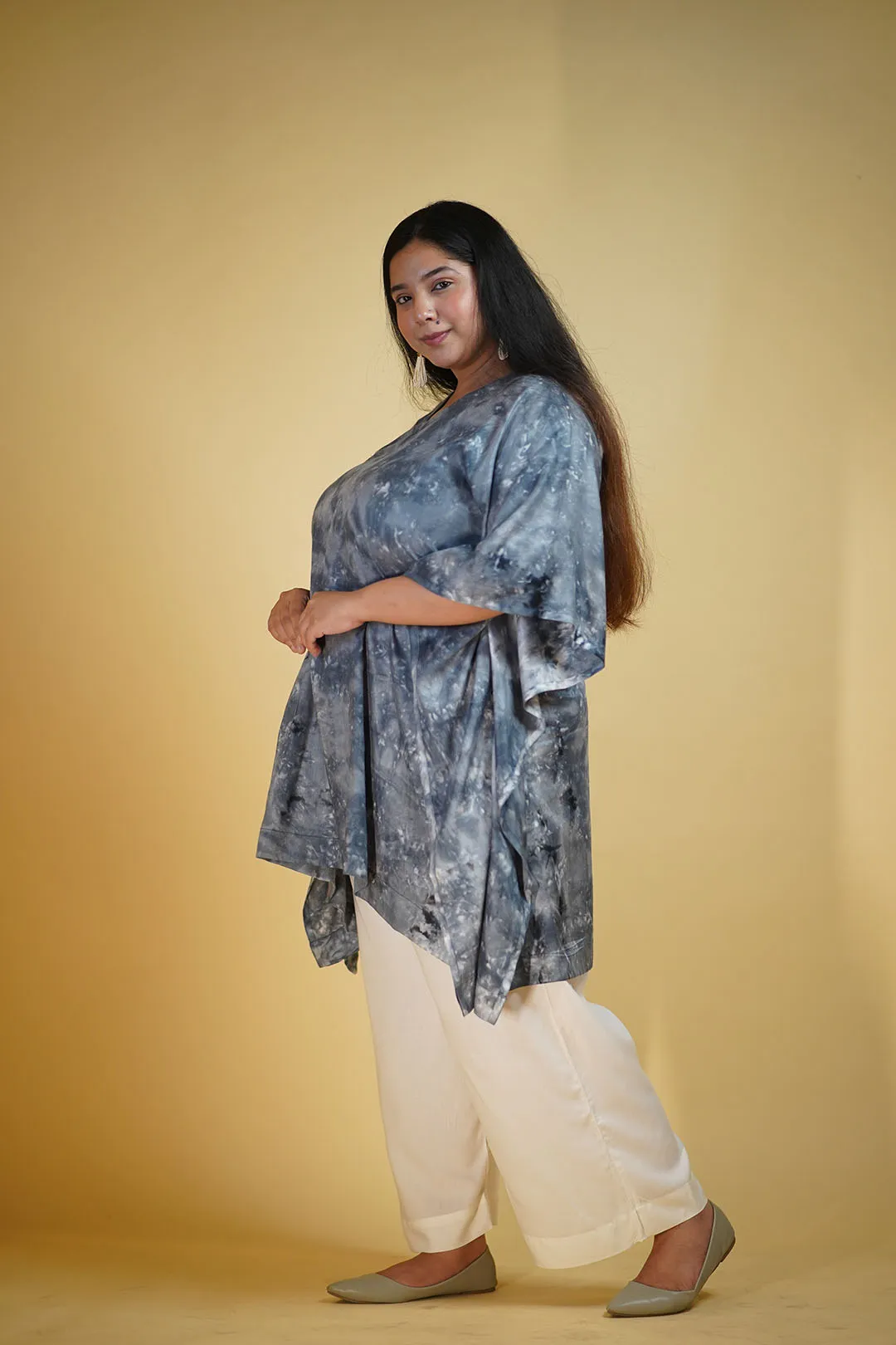 Grey Rayon TieDyeKurta - SilverStreak