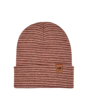 HW6088 HAAKWEAR Traditional Contrast Cuffed Beanie - Pink/Burgundy, Made in USA