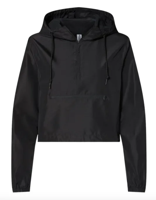 Independent Trading Co. - Women's Lightweight Quarter-Zip Pullover Crop Windbreaker