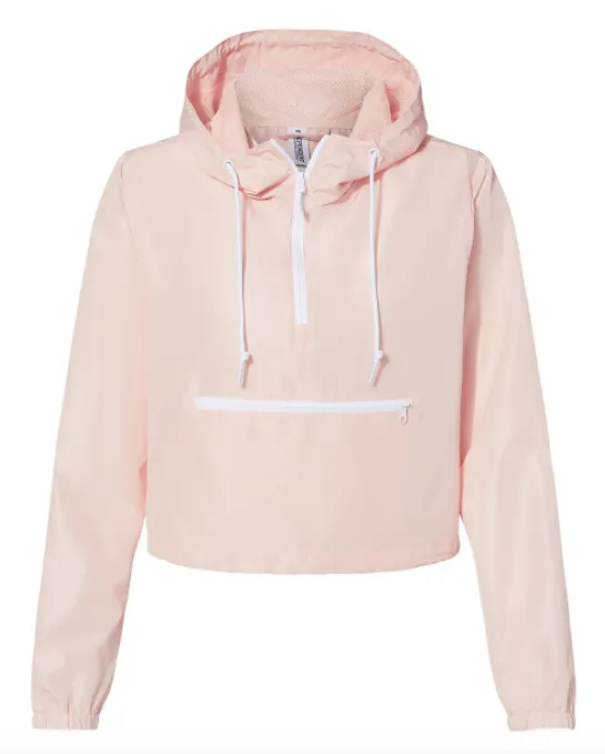 Independent Trading Co. - Women's Lightweight Quarter-Zip Pullover Crop Windbreaker