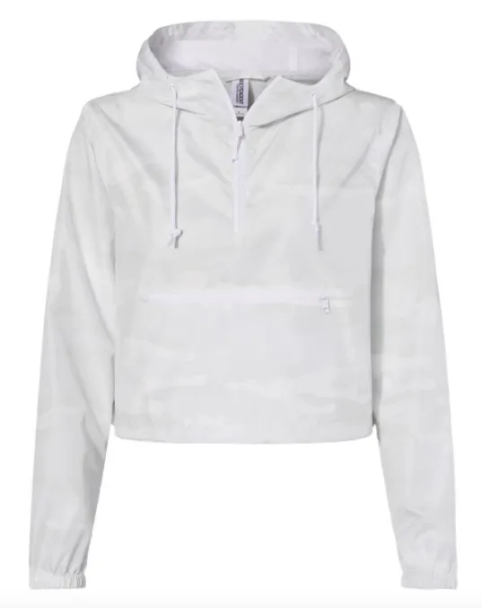 Independent Trading Co. - Women's Lightweight Quarter-Zip Pullover Crop Windbreaker