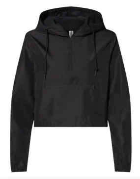 Independent Trading Co. - Women's Lightweight Quarter-Zip Pullover Crop Windbreaker