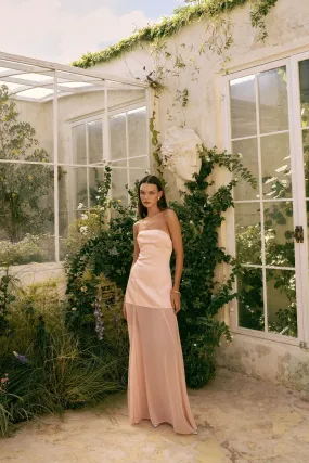 Jasmine Strapless Gown - Peach Pink
