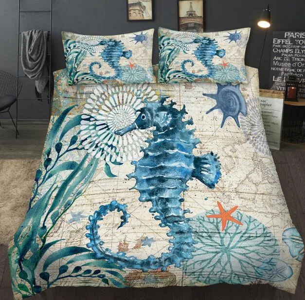 Lovely Bay Turtle Marine Sea Bedding Set