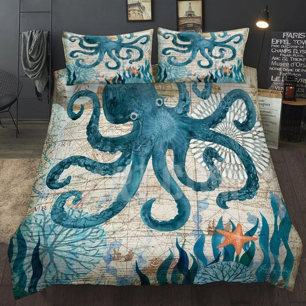 Lovely Bay Turtle Marine Sea Bedding Set