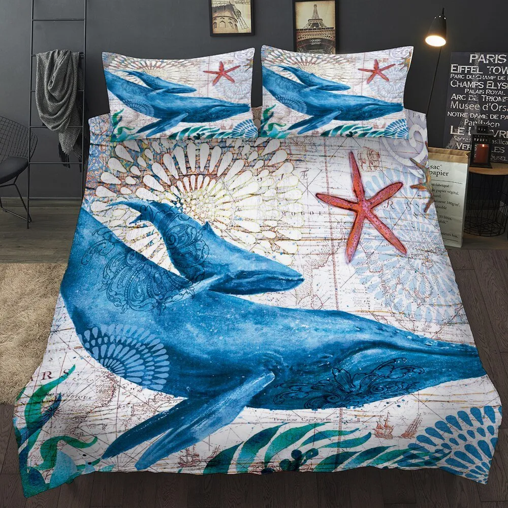 Lovely Bay Turtle Marine Sea Bedding Set