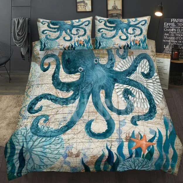 Lovely Bay Turtle Marine Sea Bedding Set