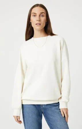 LUXE TOUCH OVERSIZED SWEATSHIRT IN ANTIQUE WHITE