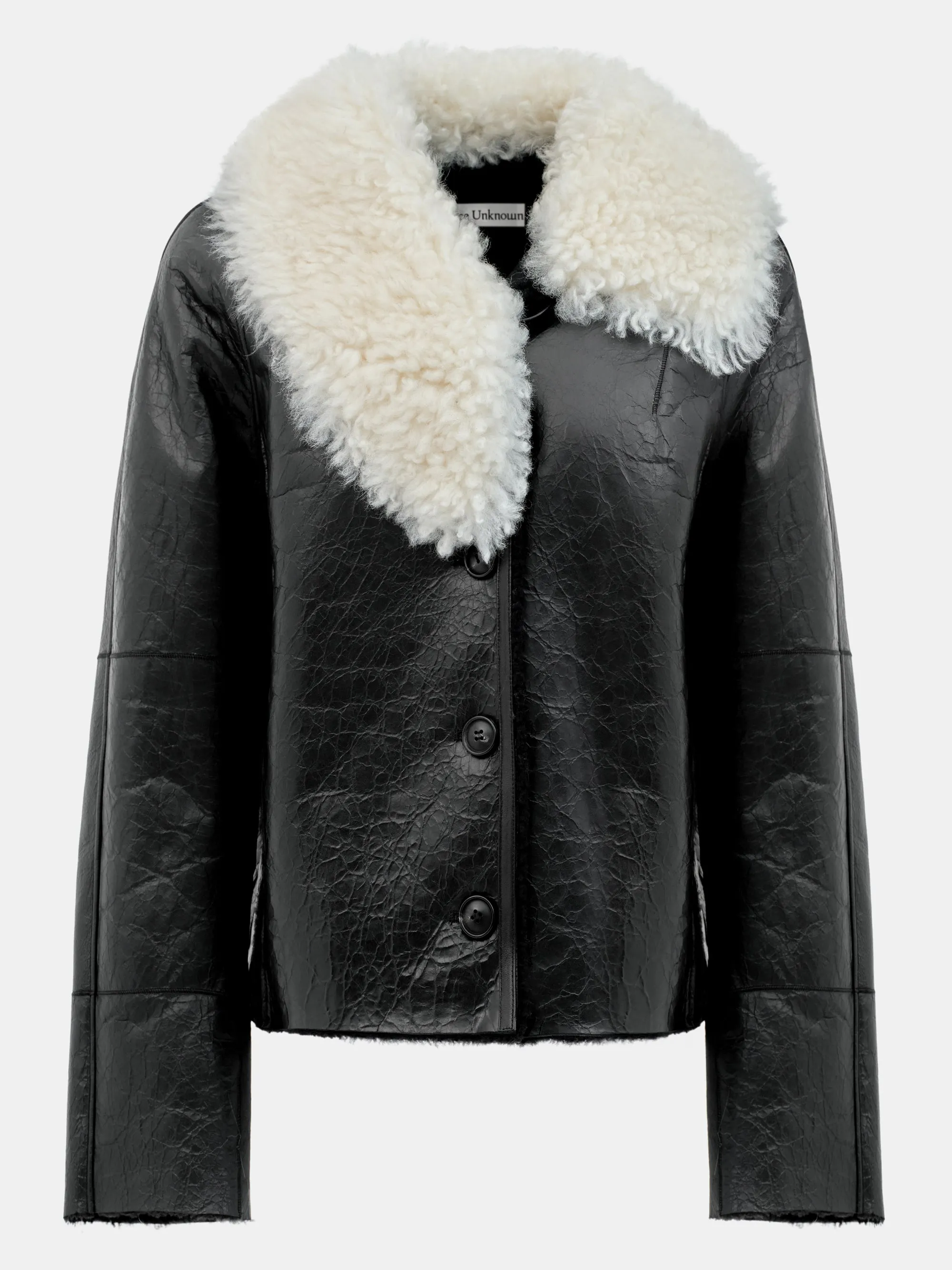Makiro Lamb Fur Jacket, Black