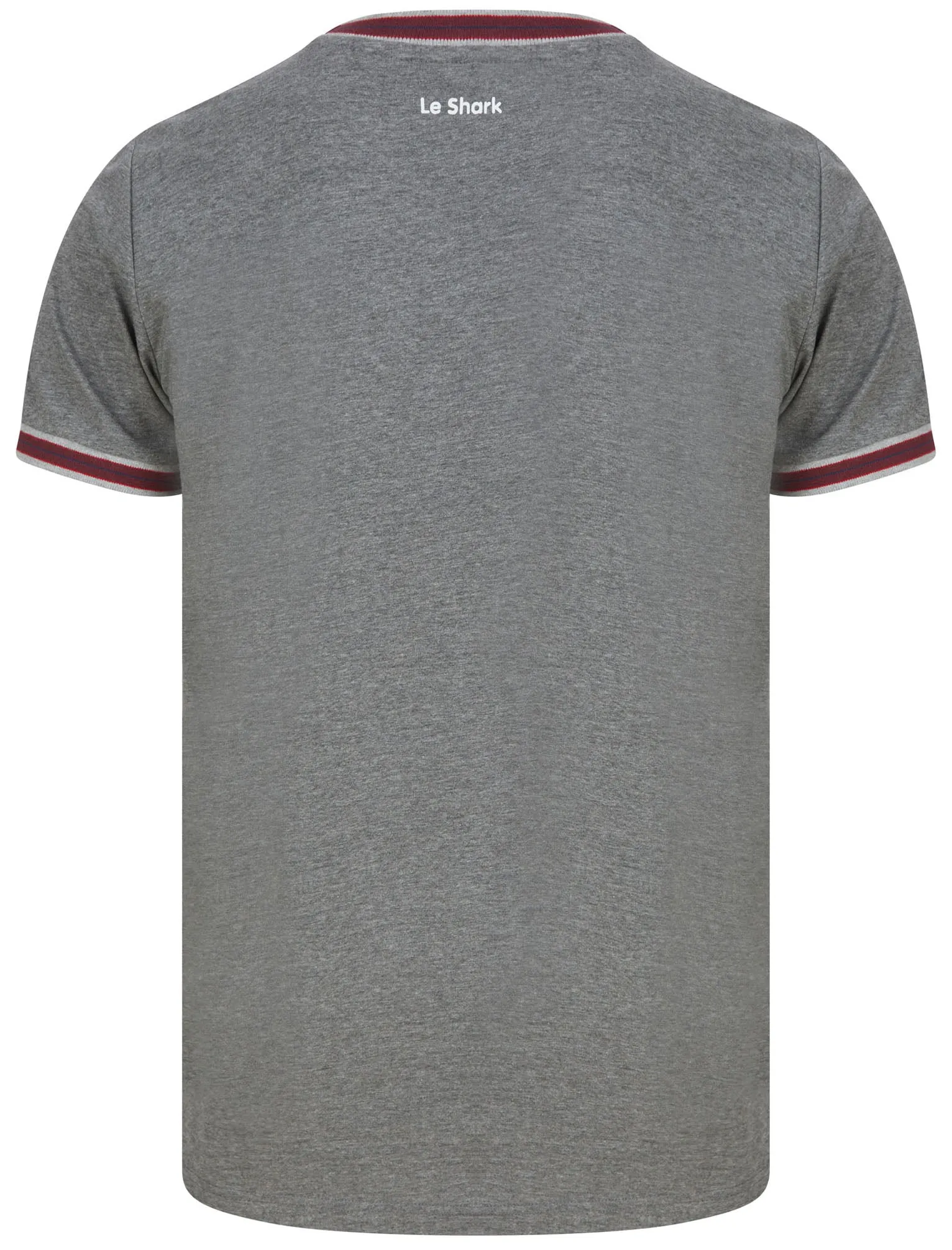 Milo Colour Block Cotton T-Shirt with Tipping in Mid Grey Marl - Le Shark