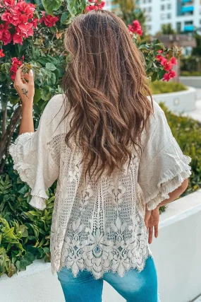 Oatmeal Button Down Top