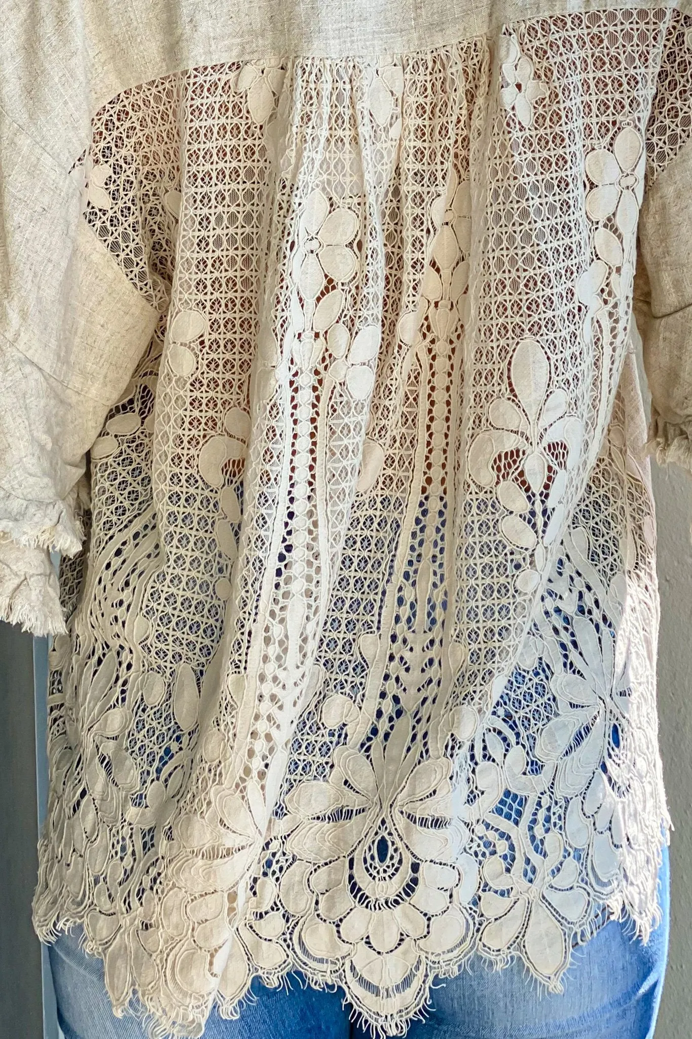Oatmeal Button Down Top