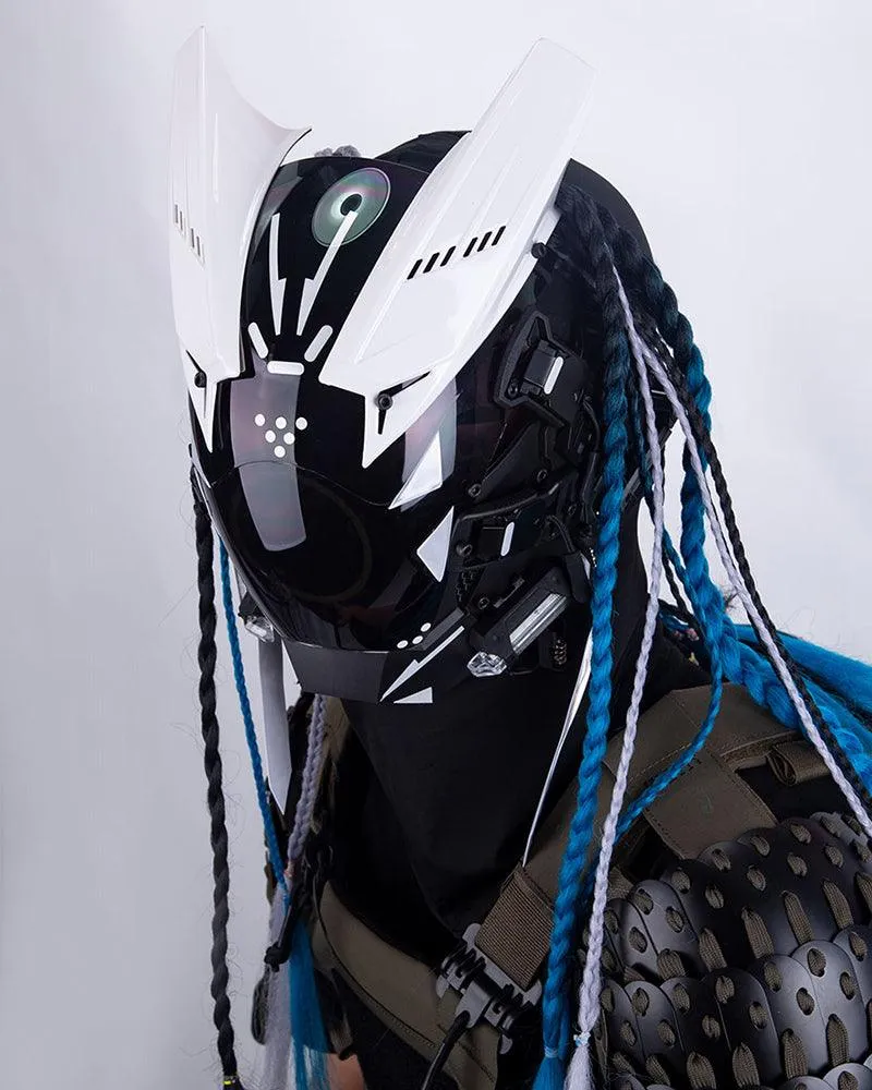 Revenge Warrior Dreadlocks Led Cyberpunk Helmet Mask