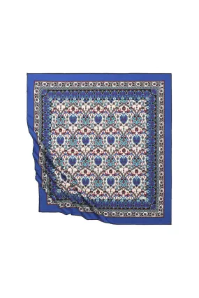 Saks Tile Tulip Pattern Silky Square Scarf
