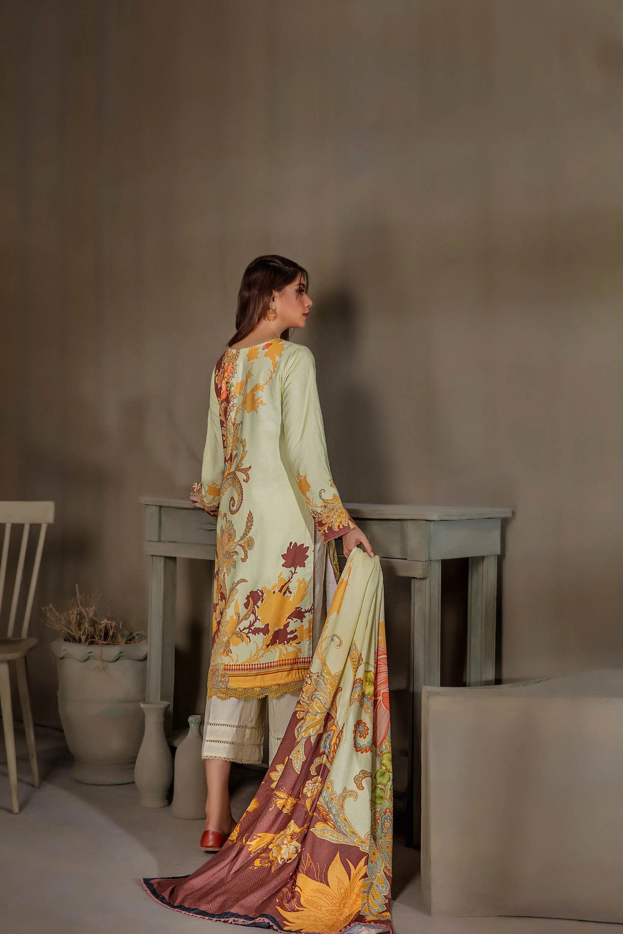 Sana & Samia by Lala Embroidered Woolen Print Collection – Azalea