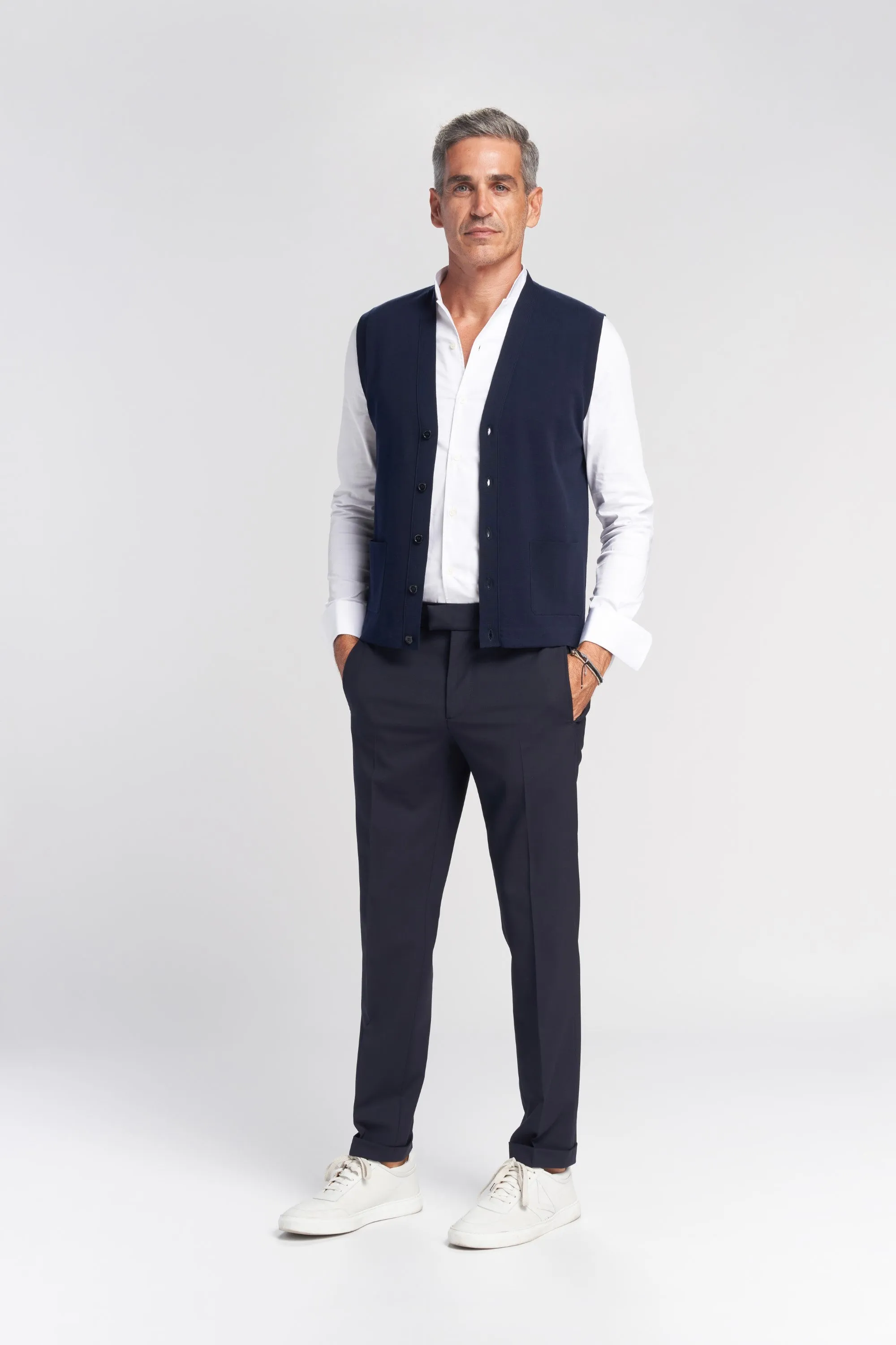 Saul knitted Vest in Cotton
