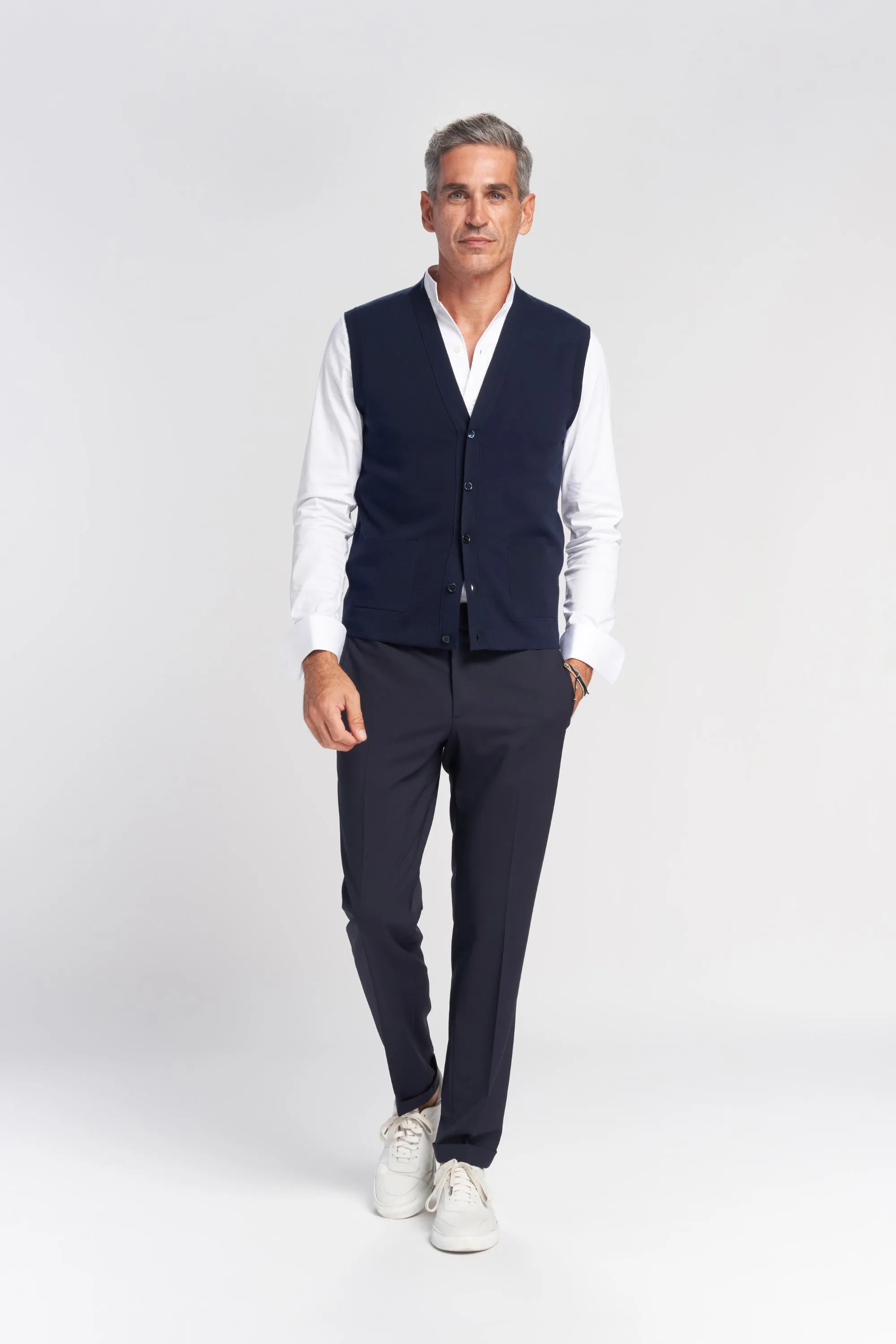 Saul knitted Vest in Cotton