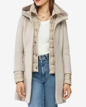 Soia & Kyo Rooney Hooded Mixed Media Coat MSRP $575 # 10B 1921 NEW