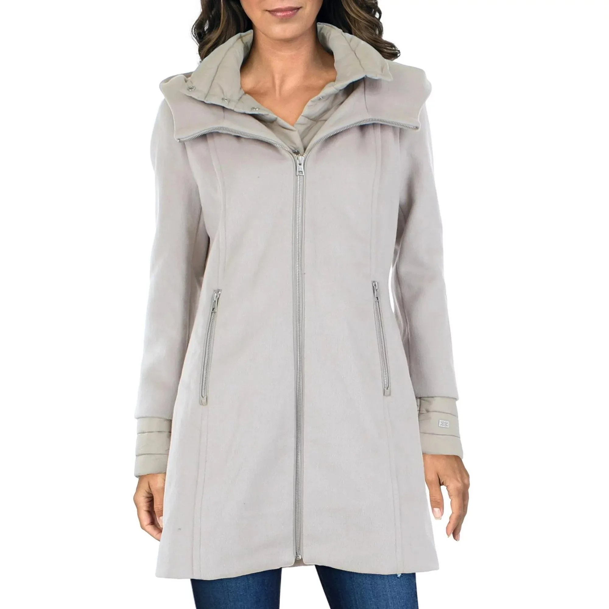 Soia & Kyo Rooney Hooded Mixed Media Coat MSRP $575 # 10B 1921 NEW