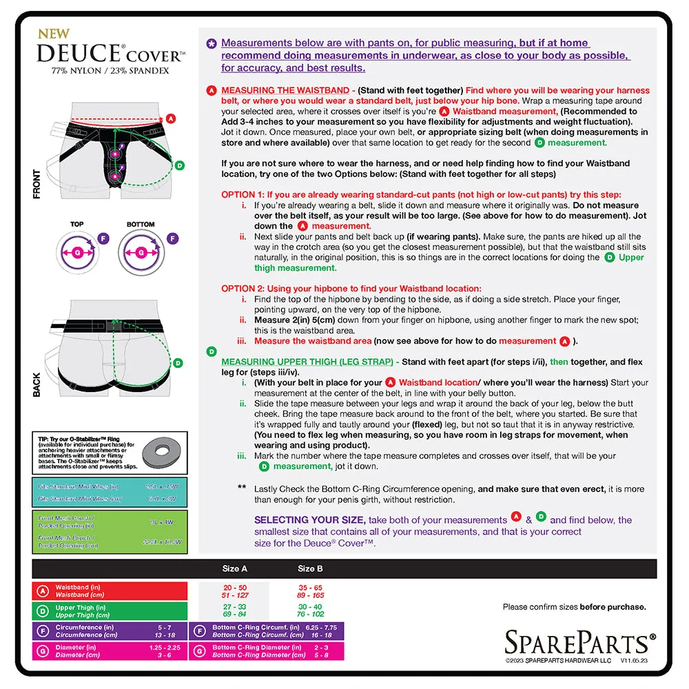 SpareParts Deuce Cover Underwear Harness Black (Double Strap) Size B Nylon
