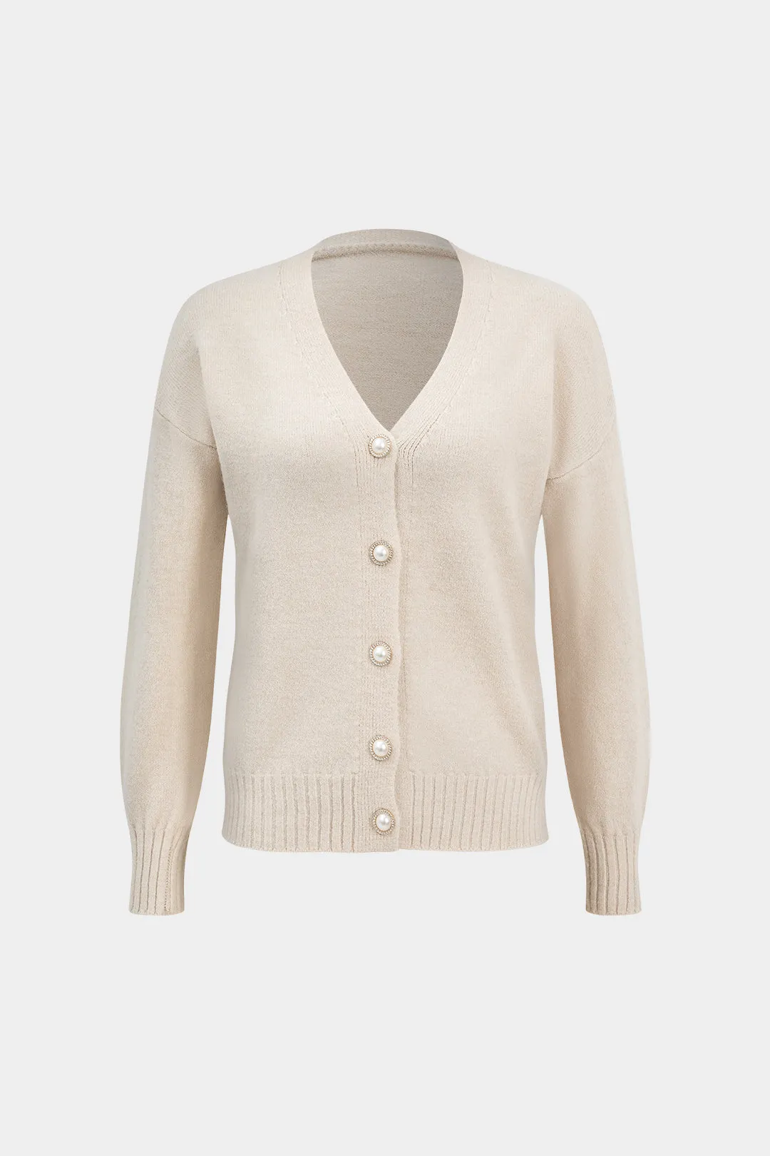 Sweater Button Long-Sleeve Cardigan And Mini Dress Set