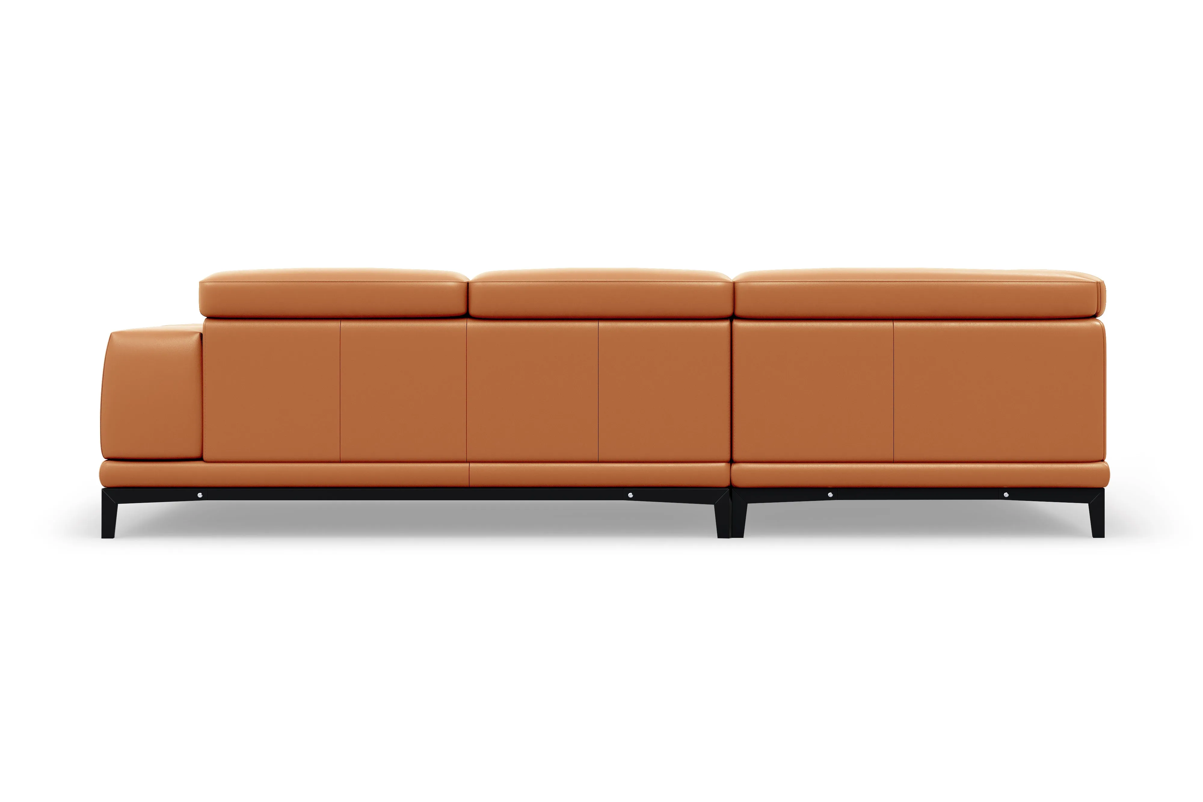 Valencia Valletta Top Grain Leather Sectional L-Shape with Left Chaise Sofa, Cognac