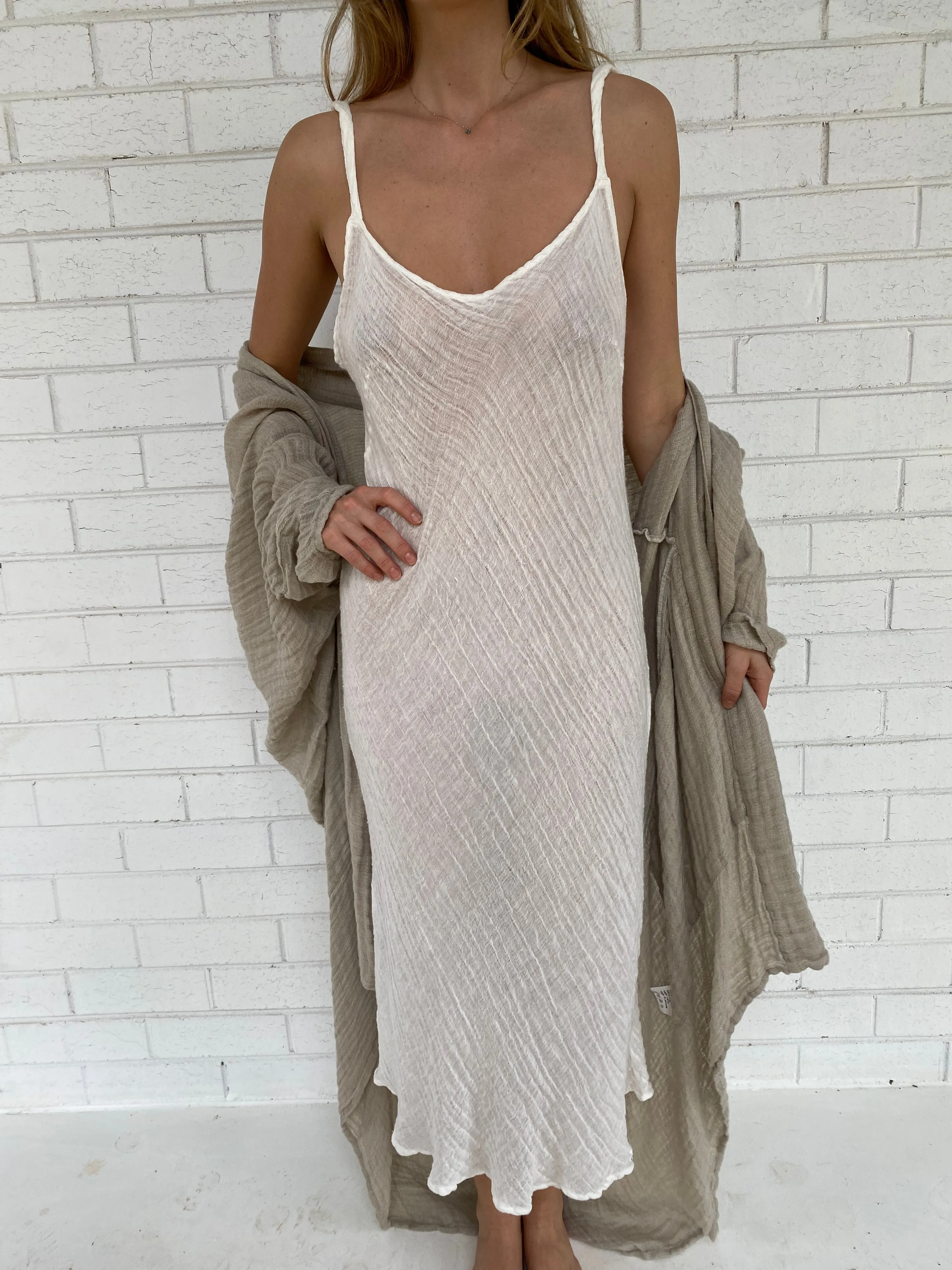 VESTITO SOTTOVESTE MIDI AFRODITE LATTE