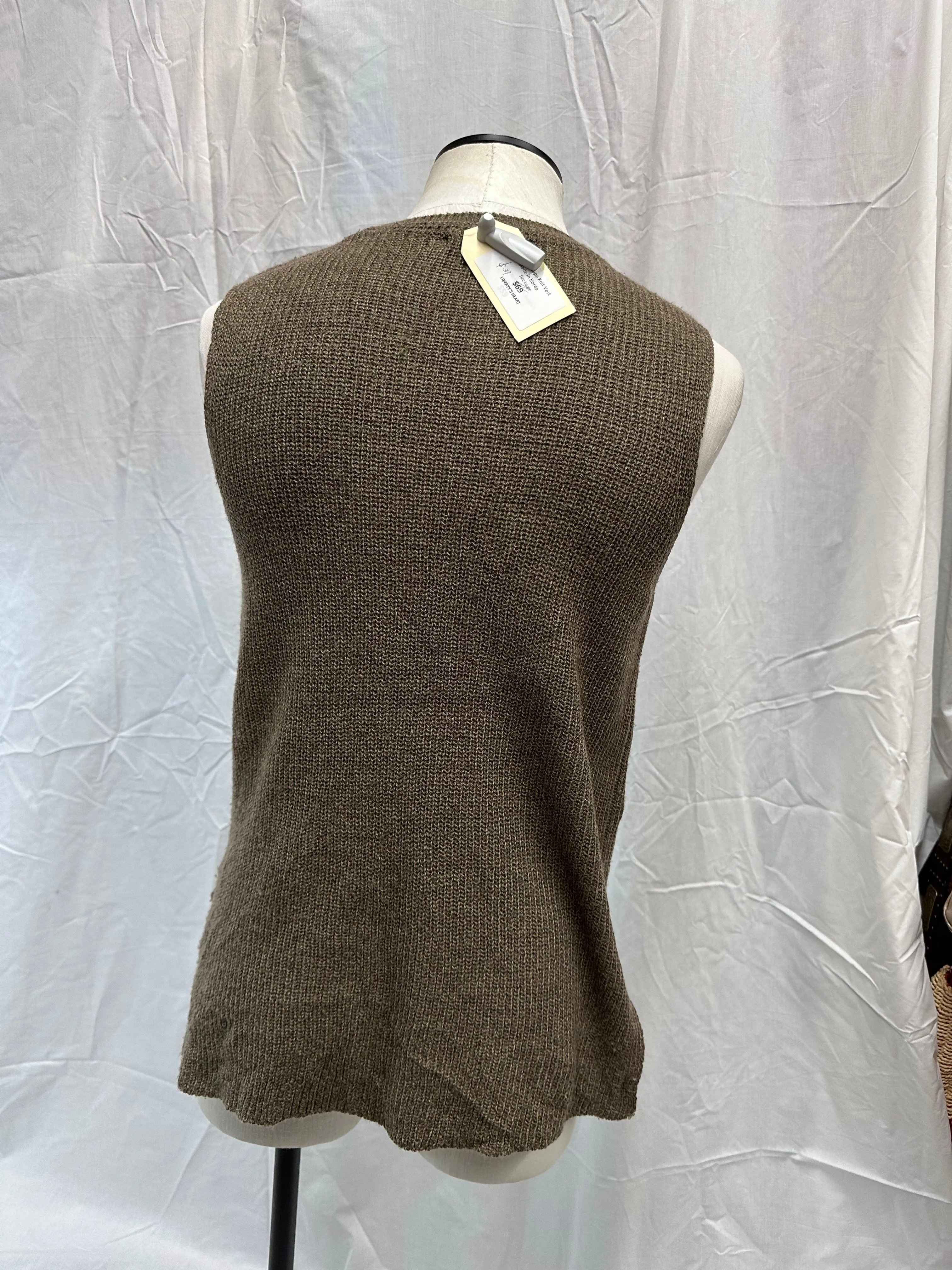 Vintage Taupe Knit Vest