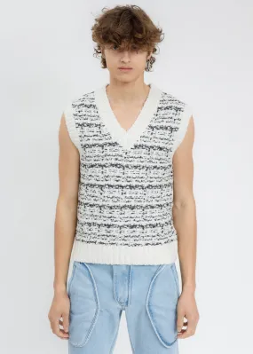 White Tweet Knit Vest