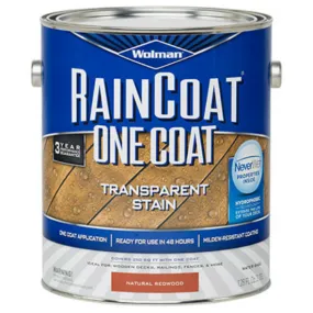 Wolman™ 288340 RainCoat® One Coat Transparent Stain, 1-Gallon, Natural Redwood