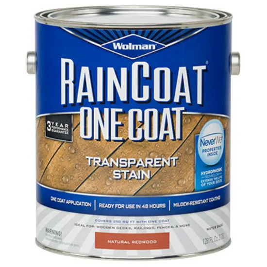 Wolman™ 288340 RainCoat® One Coat Transparent Stain, 1-Gallon, Natural Redwood