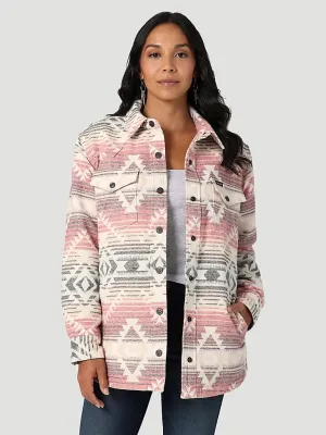 Women's Wrangler Retro Pink Aztec Shacket Women's Wrangler Retro Pink Aztec Shacket